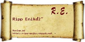 Ripp Enikő névjegykártya